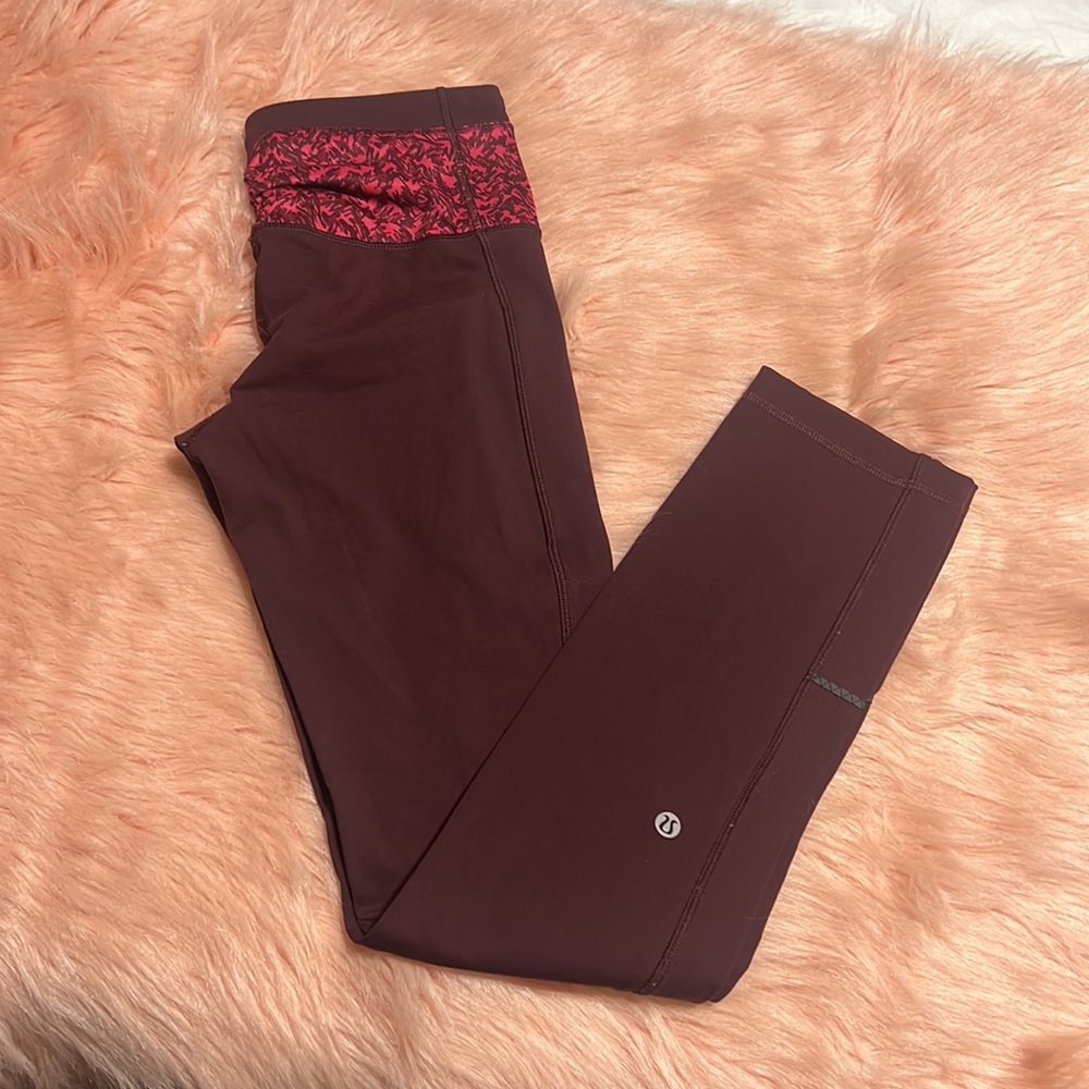 Lululemon Can't Stop Pant II Bordeaux Drama / Mountain Peaks size 4 - Picture 11 of 14